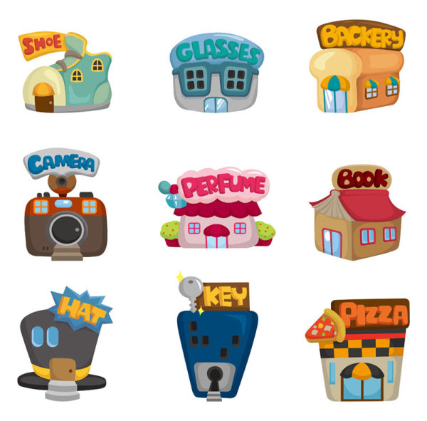 Cute cartoon house 02 - vector material