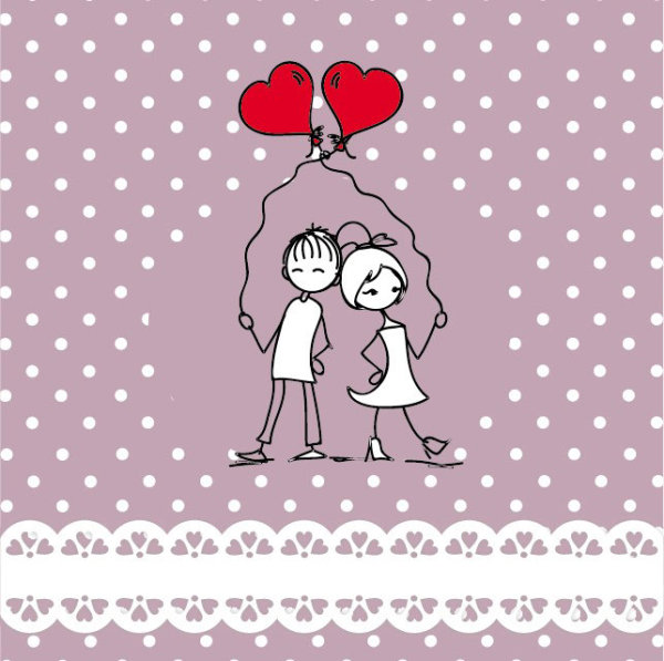 Line art illustration Valentine 02 - vector material