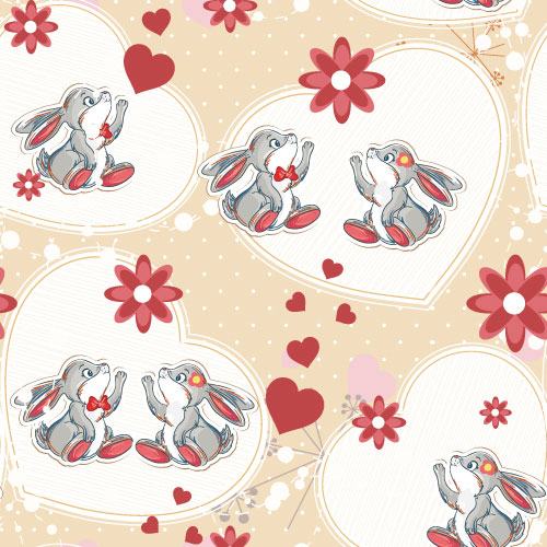 Cartoon animal background 01 - vector material