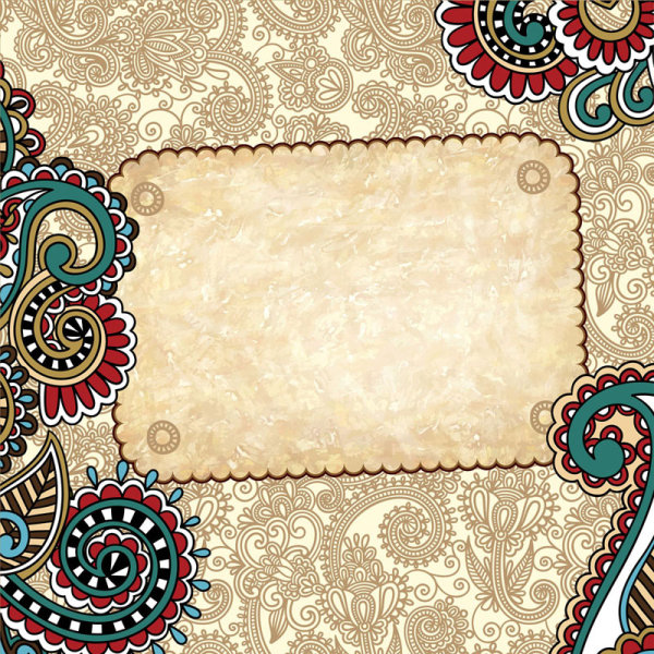 &nbsp;Retro floral background - vector material