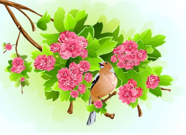 Flowers background 01 - vector material