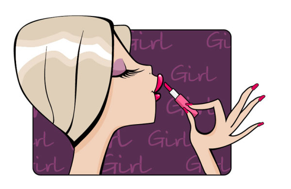 Beauty cartoon illustrator 05 - vector material