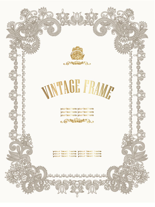 European pattern certificate template 01 - vector
