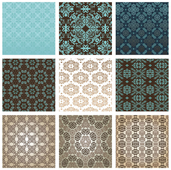Beautiful floral background pattern 01 - vector material
