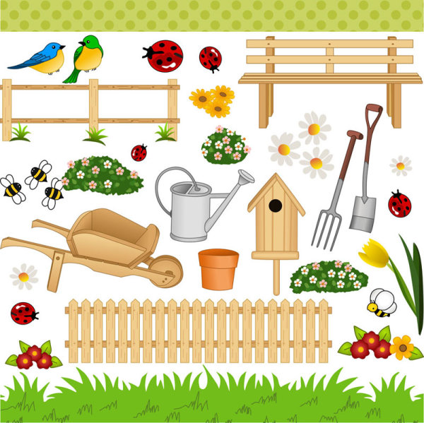 The cartoon landscape art - vector material