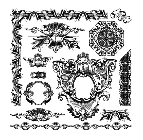 European pattern border 01 - vector material