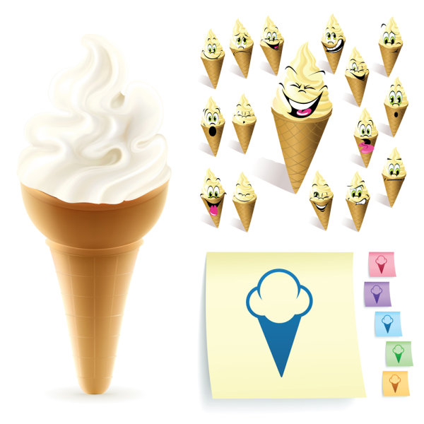 Cartoon ice cream 01 - vector material