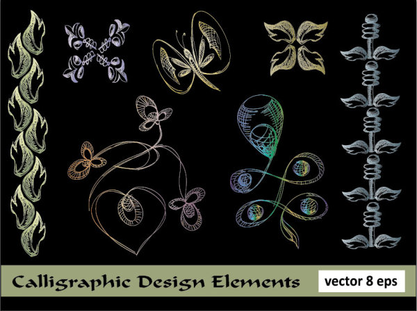 European lace pattern line draft 01 - vector material