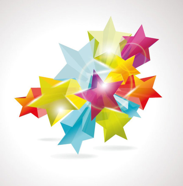 Brilliant dynamic five-pointed star 02 - vector material