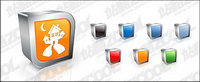 Three-dimensional vector icon material
