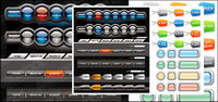 Page navigation bar menu button vector material
