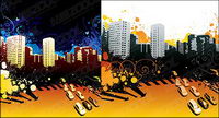 The trend of urban vector illustration material
