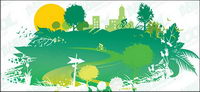 Green homes vector material