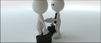 3D picture shook hands with little material-2