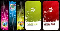 Butterfly pattern banner with the fashion flowers