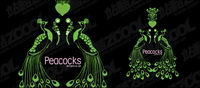 Vector peacock green material