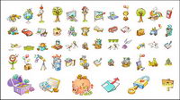 Cute hand-painted style icon vector material