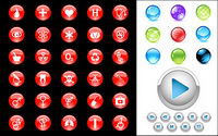crystal circular icon vector material