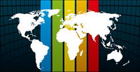 Spaces rainbow background material line vector map of the world
