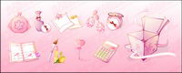 Female pink icon vector material-2