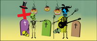 Skeleton Music Performance Vector material