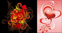 Heart-shaped symbols male and female pattern vector