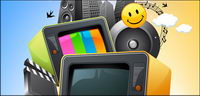 Vector colorful multimedia material
