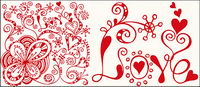 Abstract heart-shaped pattern vector material