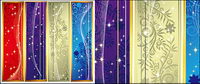 Dream banner-shaped vertical pattern vector material
