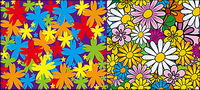 lovely flowers vector background material