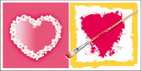 the theme of a beautiful heart-shaped vector material