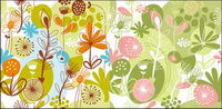 Lovely flowers and plant material vector