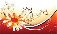 3 flower pattern background vector material