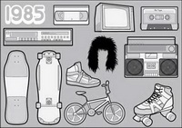 Material retro vector 1985