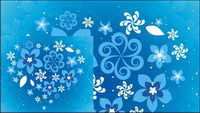 Flowers, heart-shaped vector material composition