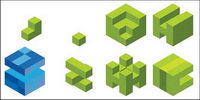 Vector graphic material cube logo