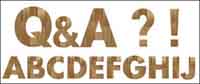 Simple wooden alphabet vector material