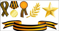 Medals element vector material