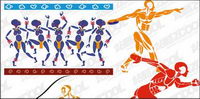 4 sports figures vector material