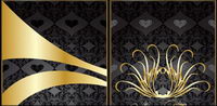 Gold lace pattern vector material