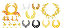 Golden olive branch vector of material