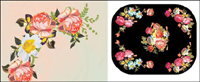 Flowers edge horn grain vector of material