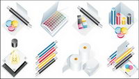 CMYK topic icon vector material