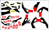 Hand item vector of material