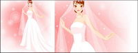 The end of the bride wear a wedding dress pink