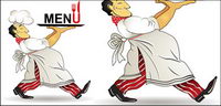 Restaurant menu design vector clip chef