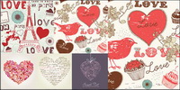 Painted love element vector