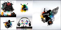 Tide music vector posters