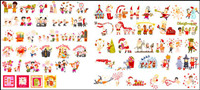 Pen style festive element vector material