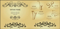 Retro background pattern vector material